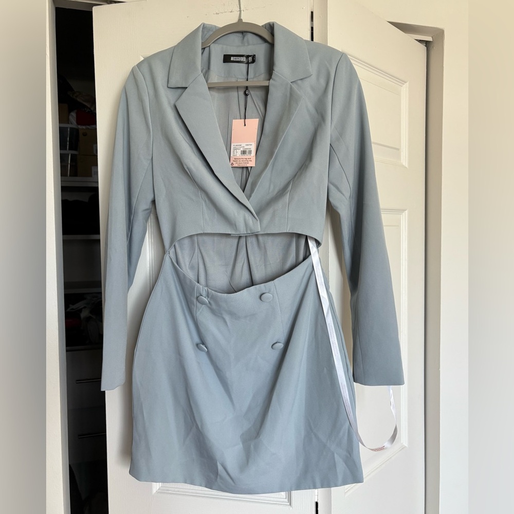 Missguided Blue Blazer Dress